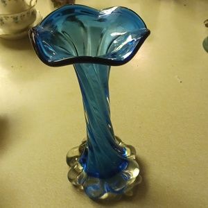 Blue glass vase